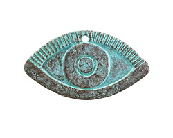 Mykonos Copper (plated) Patina Eye Pendant 39x20mm