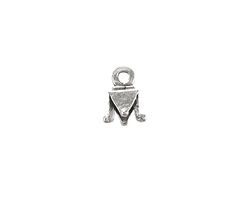 Mykonos Antique Silver (plated) 3mm Glue-In Fluted Cord End 11x8mm