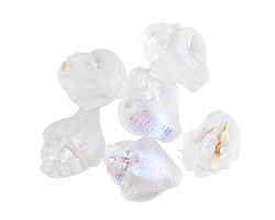Czech Glass Matte Crystal AB Murex Shell 15x12mm