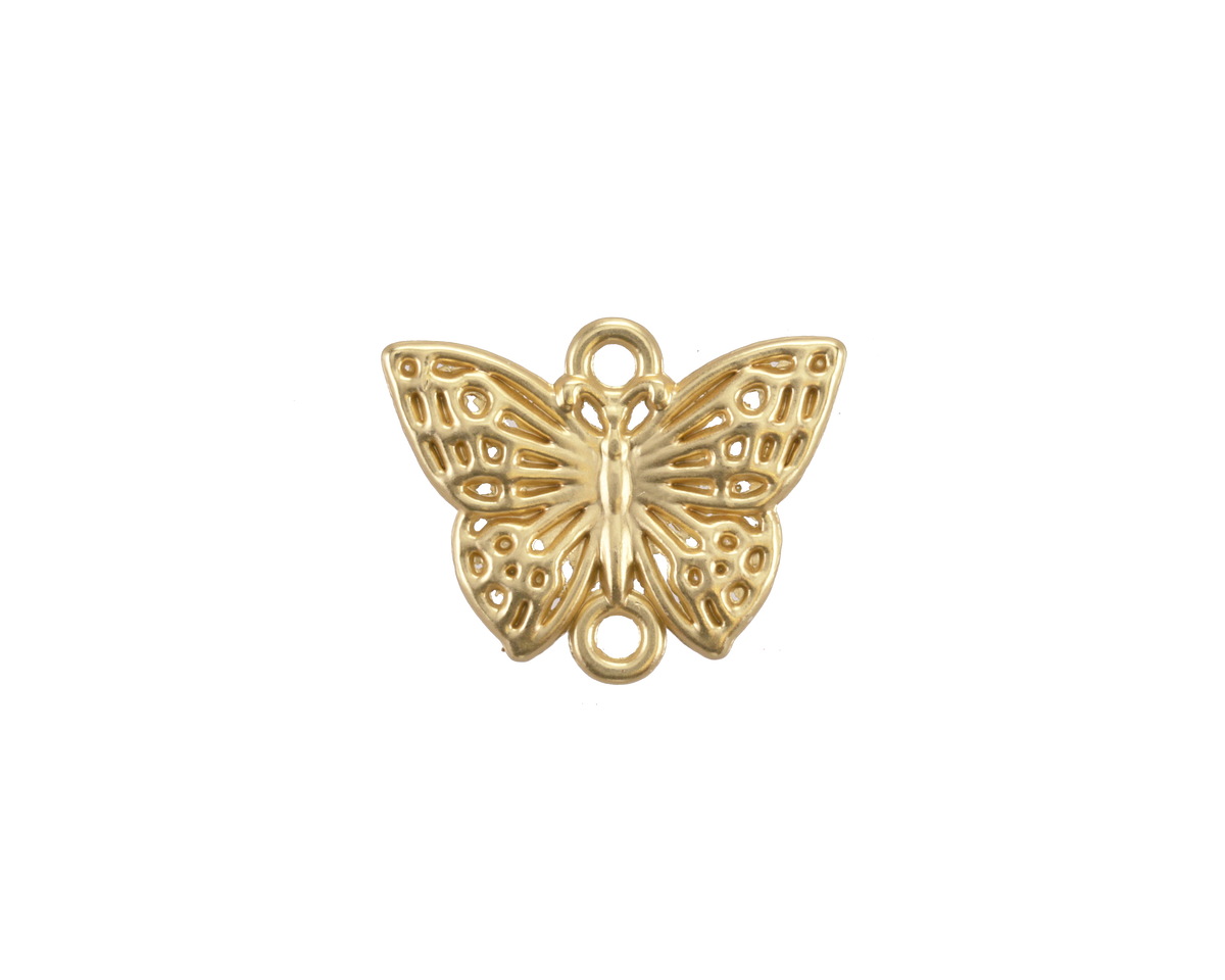 Satin Hamilton Gold (plated) Filigree Butterfly Focal Link 15x19mm