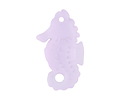 Periwinkle Beach-Style Glass Sea Horse Pendant 17x29mm