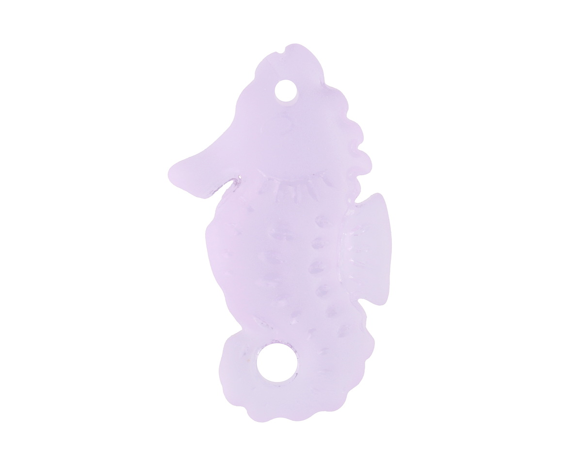 Periwinkle Beach-Style Glass Sea Horse Pendant 17x29mm
