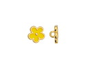 24K Gold (plated) Yellow Enamel Daisy Button 10mm