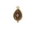 Smoky Quartz w/ Gold Finish Faceted Teardrop Focal 12x21mm