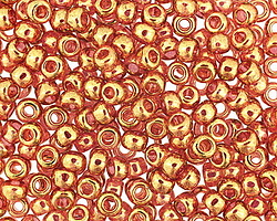TOHO Gold Lustered Transparent Pink Round 6/0 Seed Bead