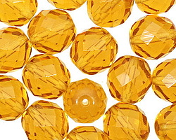 Czech Glass Medium Topaz Fire Polished Round 12mm