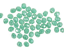 Czech Glass Luster Light Green Turquoise Fire Polished Round 3mm