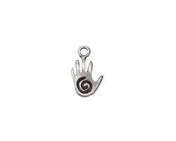 Mykonos Antique Silver (plated) Spiral Hand Charm 10mm