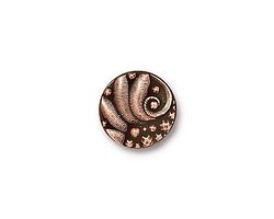 TierraCast Antique Copper (plated) Czech Round Button 12.5mm