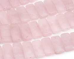 Rose Quartz 2-Hole Rounded Rectangle 10x20mm