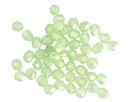 Czech Glass Sueded Gold Peridot Fire Polished Round 4mm