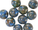 Czech Glass Caribbean Blue Picasso Round Druk 12mm
