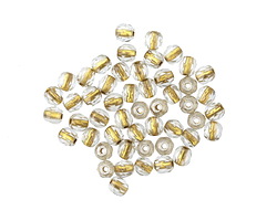 Czech Glass Crystal w/ Gold Lining Fire Polished Round 3mm