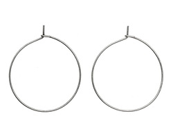 Antique Silver (plated) Hoop Earwire 30mm (50 pieces)