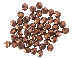 Czech Glass Bronzed Salmon Fire Polished Round 4mm