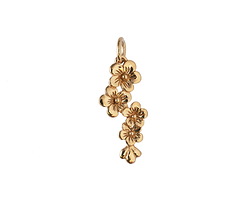 Nina Designs Bronze Cascading Cherry Blossoms Charm 23x9mm