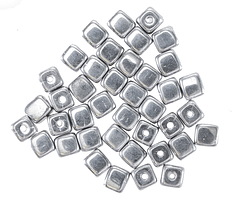 Czech Glass Antique Sliver Cube 4mm