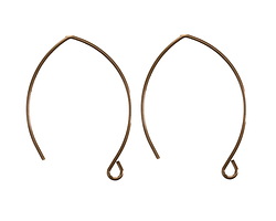 Vintaj Natural Brass Marquise Ear Wire 35x22mm