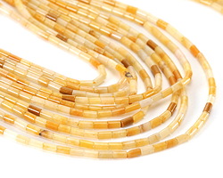 Yellow Jade Tube 4x2mm