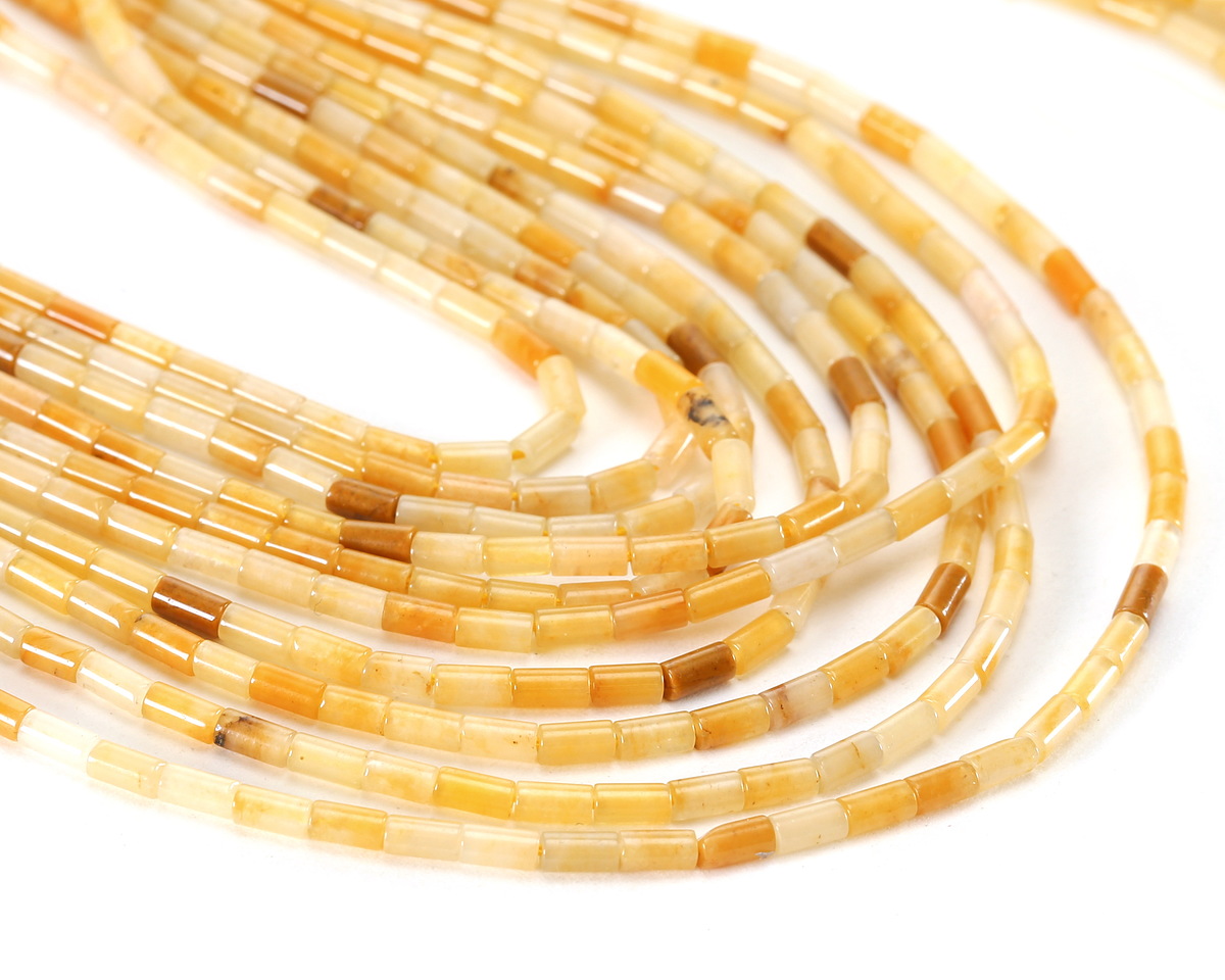 Yellow Jade Tube 4x2mm