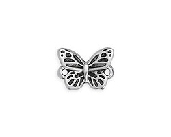 Antique Silver (plated) Butterfly Focal Link 14.5x11mm