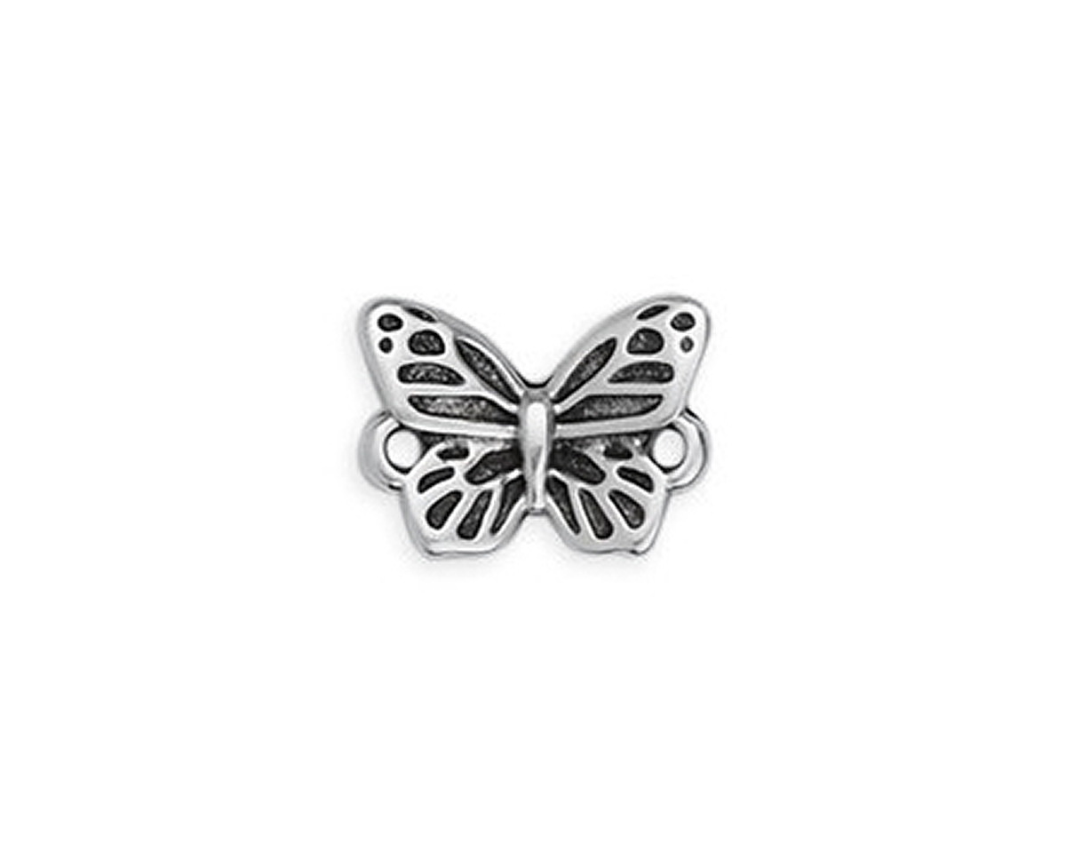 Antique Silver (plated) Butterfly Focal Link 14.5x11mm