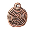 Mykonos Antique Copper (plated) Labyrinth Disc Pendant 25x31mm