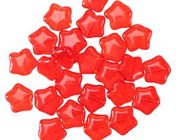 Czech Glass Ruby Red Star 8mm