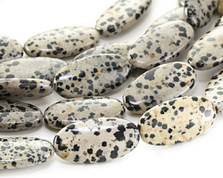 Dalmatian Jasper Flat Oval 30x15mm