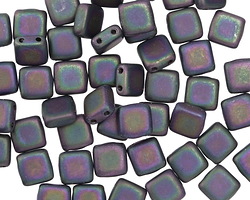 CzechMates Glass Matte Iris Purple 2-Hole Tile 6mm