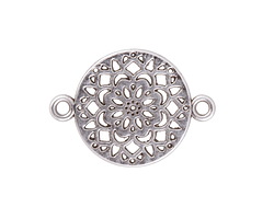 Antique Silver (plated) Dahlia Openwork Focal Link 20x14mm