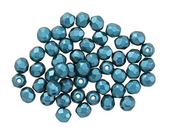 Czech Glass Matte Metallic Calypso Fire Polished Round 4mm