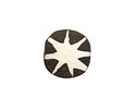 African Batiked Bone Starburst Tile 19-22x20-23mm