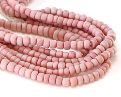 Java Glass Light Rose Pink Graduated Gooseberry Beads 3-6x4-6mm