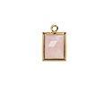 Rose Quartz (A) w/ Gold Finish Faceted Rectangle Focal 10x15mm