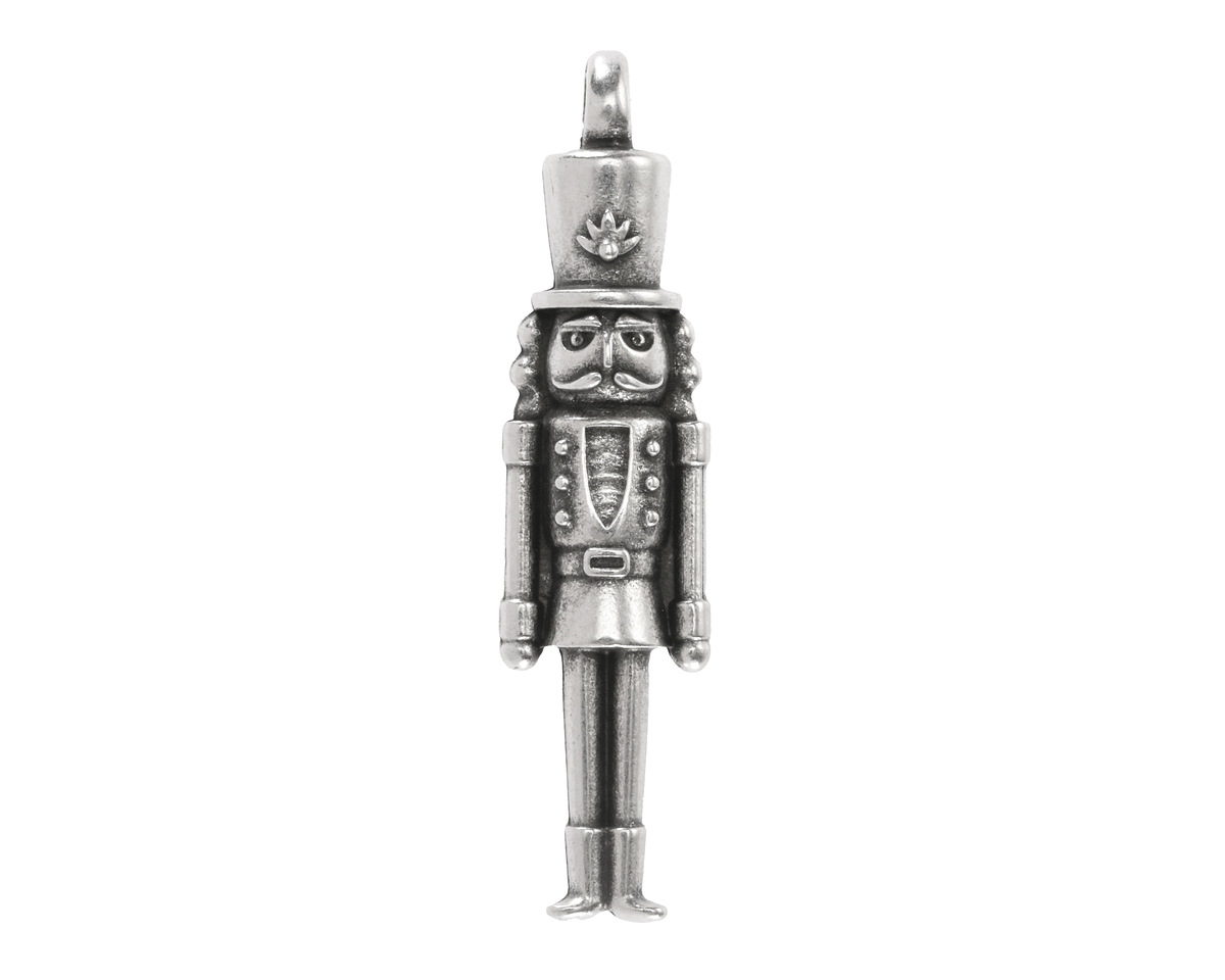 Antique Silver (plated) Nutcracker Pendant 11x45mm