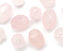 Rose Quartz Faceted Nugget (Large Hole) 14-16x10-12mm Beads