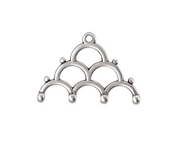 Cymbal Lakos IV Antique Silver (plated) Ending for 8/0 Round Seed Beads 27x18mm