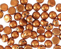 CzechMates Glass ColorTrends: Saturated Metallic Flame 2-Hole Cabochon 7mm