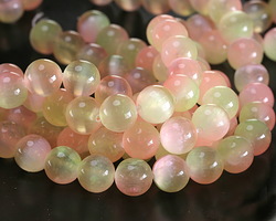 Peach & Yellow Dual-Tone Selenite Round 10mm