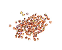 Czech Glass Copper AB Fire Polished Round 2mm
