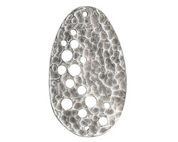Mykonos Antique Silver (plated) Space Stencil Oval Focal 30x50mm