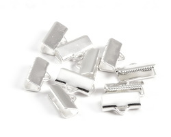 Silver (plated) Smooth Ribbon Crimp End 13mm