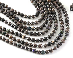 Black Opal Microfaceted Round 4mm