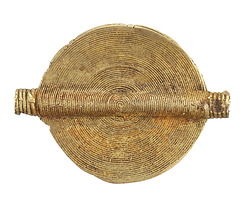 African Brass Large Coin Focal 61-63x45-46mm