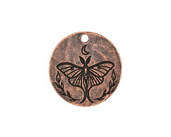 Nunn Design Antique Copper (plated) Small Luna Moth Coin Charm 20.5mm