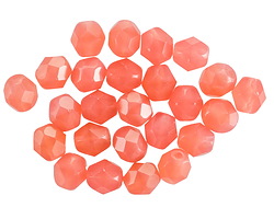 Czech Glass Milky Pink Fire Polished Round 6mm