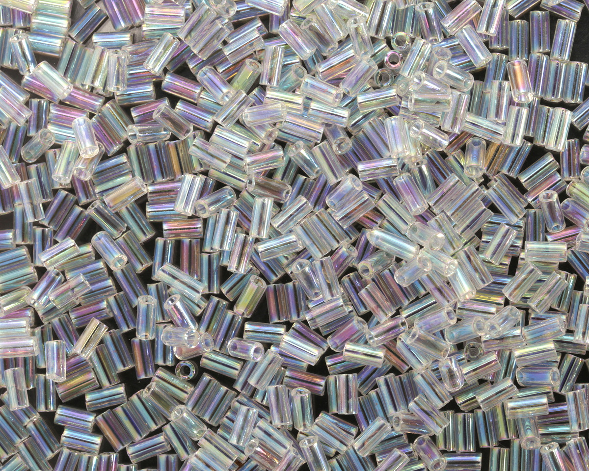 Miyuki Crystal AB Bugle Bead 3mm