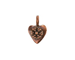 Mykonos Antique Copper (plated) Folksy Heart Focal 11x23mm