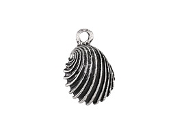Mykonos Antique Silver (plated) Cockle Shell Focal 14x21mm